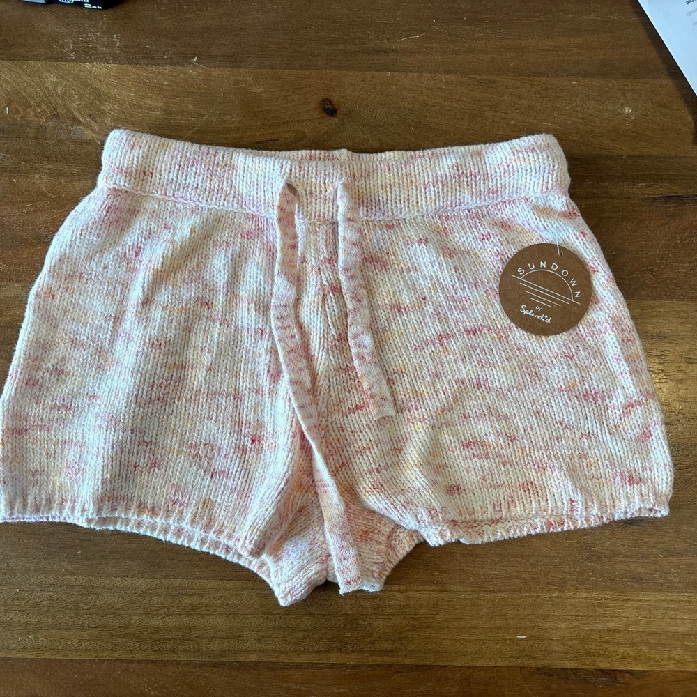 New SUNDOWN BY SPLENDID Womens Light Pastel‎ Knit Stretch Shorts Small NWT